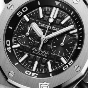 ⁦Royal Oak OffShore WF0851 Quartz 2 Counters Rubber Black⁩ - الصورة ⁦2⁩
